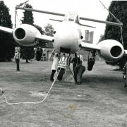 1983: The Meteor gate guardian was moved to Princess Alexandra Hospital at Wroughton after Kemble closed