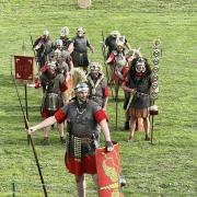 Roman soldiers battle in Cirencester