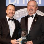 Derek Cole (right) from Cole Executive Hire with his award and Lee Connelly (left) of the BMW Group UK