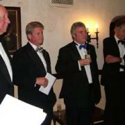 Cirencester Society in London members at Lincoln’s Inn, London, May 2008 from left to right, Peter Gillman, Lord Apsley, James Johnson, Derek Waring