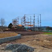 The rope course at 270 Climbing Park being built in March