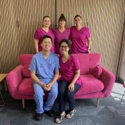 Some of the Cirencester Dental and Aesthetics team in the waiting room of their new clinic