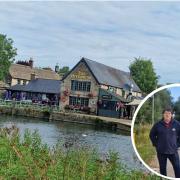 Landlord landlord Gareth Chapman has done all he can to remind people that the Riverside pub is open for business despite the Halfpenny Bridge road closure