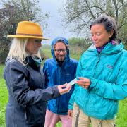 Roz Savage MBE monitoring the water quality of the Thames in Kemble with Li An Phoa and Maarten van der Schaaf 