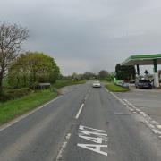 A motorcyclist was taken to hospital with serious injuries following a crash on the A417 near a garage yesterday evening
