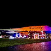 Santa's grotto on British Airways Boeing 747 Negus at Cotswold Airport