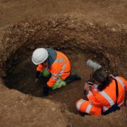 Archaeologists being filmed as part of BBC Two’s Digging for Britain