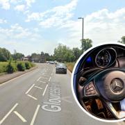 A Mercedes driver faces a huge legal bill after admitting two driving offences at Cheltenham Magistrates Court