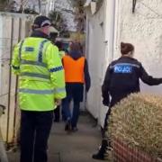 Police footage of a recent drug raid in Cirencester