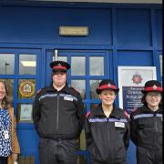 Gloucestershire Constabulary's police cadets helping relaunch the Safe Places Scheme in Cirencester