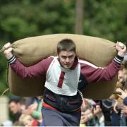 A competitor at a previous Woolsack Races
