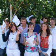 Celebrating top results at Deer Park are (from left to right) Matt Griffiths, Alice Timbrell, Tom Szczerkowski, Becky Torry-Harris, Mark Putney, Matt Vaughan, Grace Simmonds and James Cheeseman.