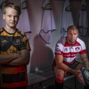 Tewkesbury Tigers RFC’s Ed Cole, 11, met his heroes at the Land Rover Premiership Rugby Cup season launch