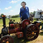 Selwood Vintage Steam fair.Steam working on a smaller scale Peter Davis with his four inch scale Foster road locomotive that took the IT engineer five years to build. Photo Trevor Porter 60383 7..